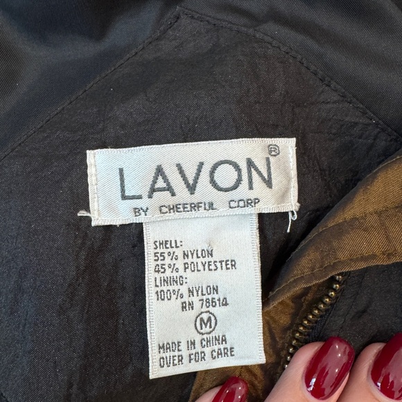 Vintage Lavon Women’s Black & Gold Copper Paisley Print Jacket Size Medium - Picture 6 of 6